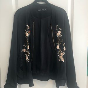 Zara embroidered bomber jacket